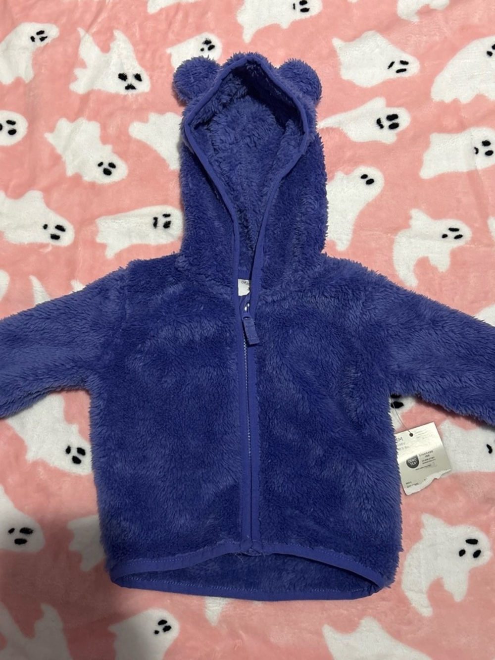 okie dokie Plush Purple Hooded Fleece with Ear Details
